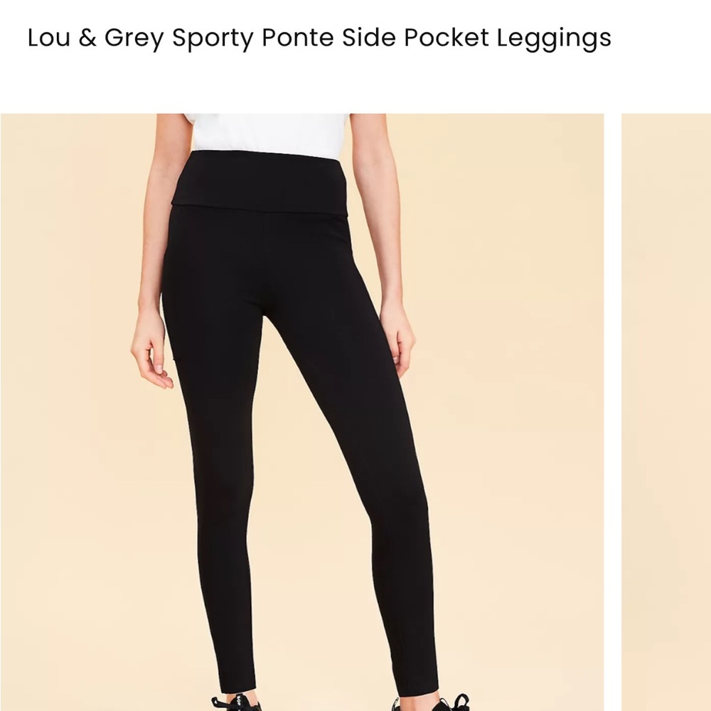 Lou & Grey Black Ponte Leggings with Pockets-like new